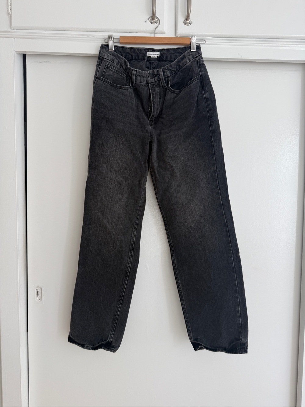 Good American Straight Leg Black Jeans